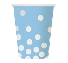 GoDan Papierové modré poháre s guličkami - 6 ks / 270 ml