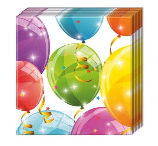 Procos Papierové servítky Sparkling Balloons - 20 ks