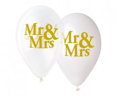 GoDan Latexové balóny na hélium Mr & Mrs 13" - 5 ks