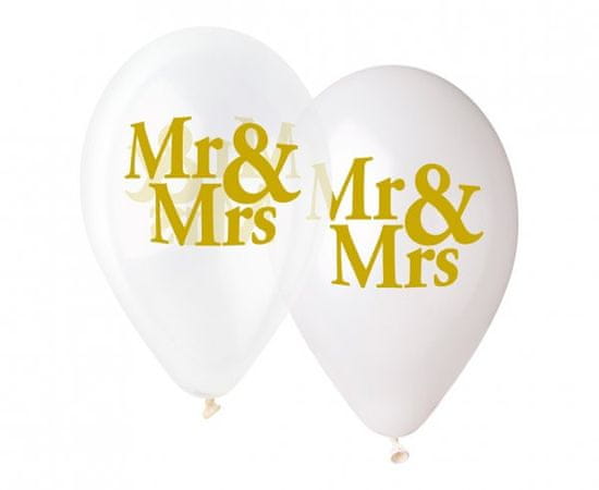 GoDan Latexové balóny na hélium Mr & Mrs 13" - 5 ks