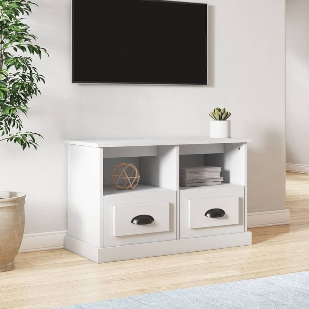 Vidaxl TV skrinka biela 80x35x50 cm spracované drevo
