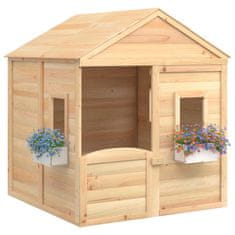 Petromila vidaXL Hračkársky domček s uzamykateľnými dverami a kvetináčmi jedľa