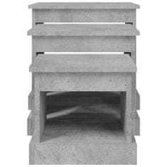 Vidaxl Zasúvacie stolíky 3 ks betonové sivé spracované drevo