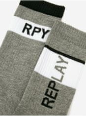 Replay Súprava dvoch šedých pánskych ponožiek Replay 39-42