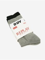 Replay Súprava dvoch šedých pánskych ponožiek Replay 39-42