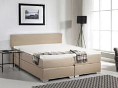 Beliani Kontinentálna posteľ čalúnená béžová 180x200 cm PRESIDENT