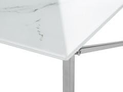 Beliani Konferenčný stolík s mramorovým efektom biela/strieborná EMPORIA