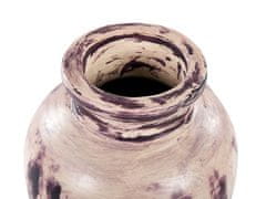 Beliani Terakotová dekoračná váza 34 cm fialovobéžová AMATHUS