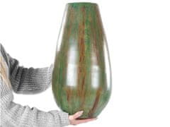 Beliani Terakotová dekoračná váza 48 cm zelená a hnedá AMFISA