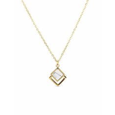 Vuch Originálny pozlátený náhrdelník s mramorom Gold Miriss