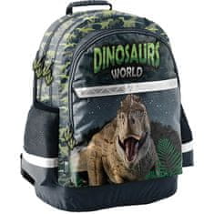 Paso Školský batoh Dinosaury T-Rex ergonomický 42cm černý