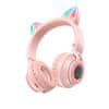 BO18 bezdrôtové slúchadlá s mačacími ušami, ružové