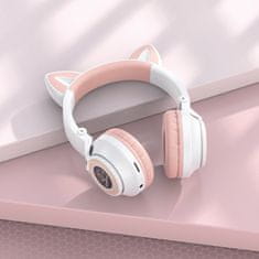 Borofone BO18 bezdrôtové slúchadlá s mačacími ušami, biele