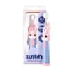 Bunny Sonická zubná kefka pre deti s LED svetlom a nanovláknami, 0-3 roky, ružová