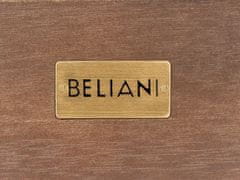 Beliani Záhradný konferenčný stolík z akáciového dreva 90 x 75 cm tmavé drevo TIMOR II