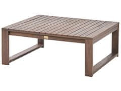 Beliani Záhradný konferenčný stolík z akáciového dreva 90 x 75 cm tmavé drevo TIMOR II