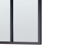 Beliani Kovové nástenné zrkadlo v tvare okna 38 x 132 cm čierne CAMON