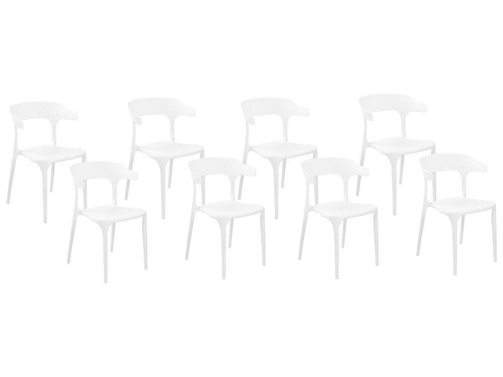 Beliani Sada 8 jedálenských stoličiek biela GUBBIO