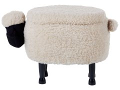 Beliani Zvieracia stolička s úložným priestorom béžová SHEEP