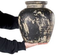 Beliani Terakotová dekoračná váza 33 cm čiernobéžová LINDOS