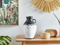 Beliani Terakotová dekoračná váza 33 cm čiernobiela MASSALIA