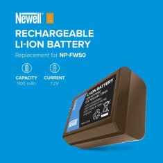 Newell NP-FW50 USB-C batéria so vstavanou nabíjačkou pre Sony NP-FW50