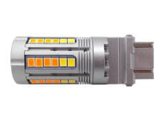 motoLEDy LED žiarovka 3157 12-24V P27/7W bielo-oranžová bez chyby 2500lm