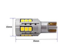 motoLEDy LED žiarovka W16W 12-24V 100% CAN biela bez chyby 1600lm