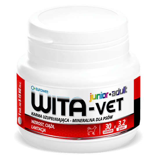 Eurowet Wita-Vet Ca/P=2 - Vitamínový Doplnok Pre Psov 3,2g 30 Tab.