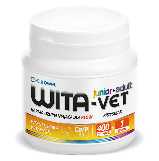 Eurowet Wita-Vet Ca/P=1,3 - Vitamínový Doplnok Pre Psov 1g 400 Tab.