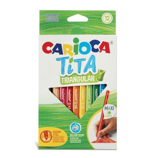 Carioca Farbičky Tita JUMBO nelámavé trojhranné pružné Carioca 12 ks