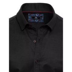 Dstreet Pánska košeľa s krátkym rukávom K053 čierna kx0992 XXL