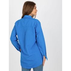 Factoryprice Dámska košeľa s výšivkou oversize KVETA tmavo modrá TO-KS-7005.26P_398248 L