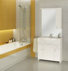 Deftrans Kúpeľňová skrinka s umývadlom 85 a zrkadlom biela s osvetlením LED