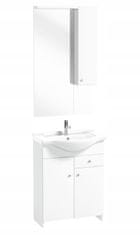 Deftrans Kúpeľňová skrinka s umývadlom 65 a zrkadlom biela s osvetlením LED