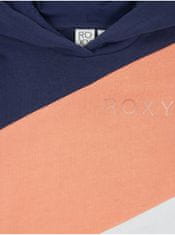 ROXY Modro-oranžová dievčenská mikina s kapucňou Roxy Teenage Heart 164