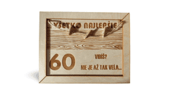 KORY Drevená tabuľka na peniaze 60. narodeniny