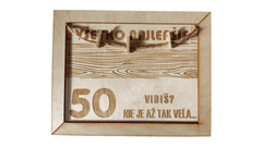 KORY Drevená tabuľka na peniaze 50. narodeniny