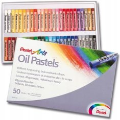 Pentel Olejové pastelky pre deti 50 farieb