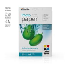 ColorWay Fotopapier CW Matný samolepiaci 120/80g/m²,50ks,A4