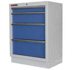 AHProfi Celokovová dielenská skrinka PROFI BLUE, 4 šuflíky 680x458x910 mm - MTGC1304