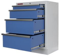 AHProfi Celokovová dielenská skrinka PROFI BLUE, 4 šuflíky 680x458x910 mm - MTGC1304