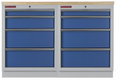 AHProfi Zostava kvalitných PROFI BLUE dielenských skriniek s pracovnou doskou - MTGS1300BAL10