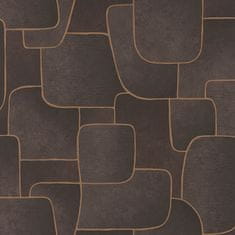 Hnedá čokoládová tapeta s geometrickým vzorom MU3105 Muse, 0,53 x 10,05 m