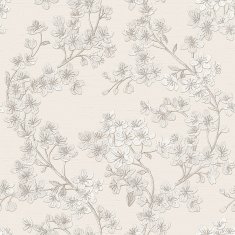 Design ID Luxusná krémová vliesová kvetinová tapeta GR322201, Grace, 0,53 x 10 m