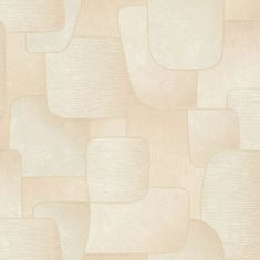 Grandeco Béžová tapeta s geometrickým vzorom MU3103 Muse, 0,53 x 10,05 m