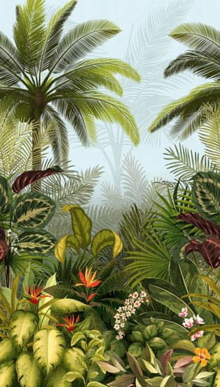 Vliesová obrazová tapeta Palmy a tropické listy JF6001, 159 x 280 cm, One roll