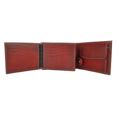 VegaLM Pánska peňaženka z pravej kože, ručne tieňovaná v bordovej farbe