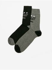 Replay Súprava dvoch párov pánskych ponožiek v šedej a čiernej farbe Replay 35-38