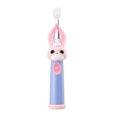 Vitammy Bunny Sonická zubná kefka pre deti s LED svetlom a nanovláknami, 0-3 roky, ružová